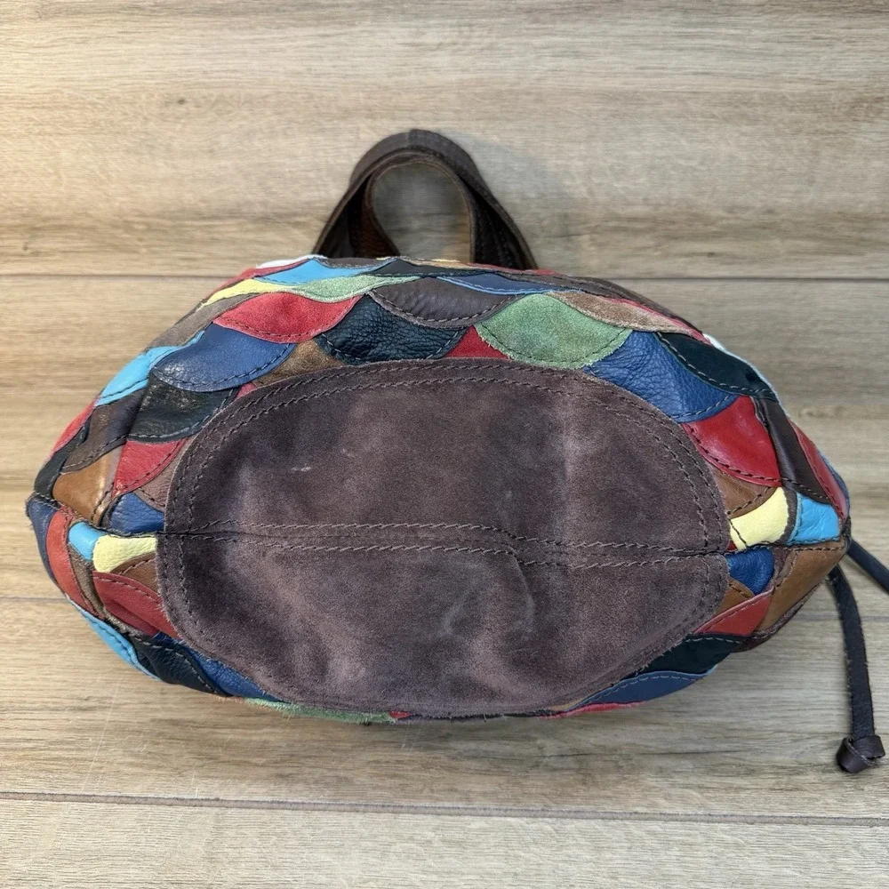 LUCKY BRAND Multicolor Suede Patchwork HOBO Shoulder Bag Purse boho Y2K Style